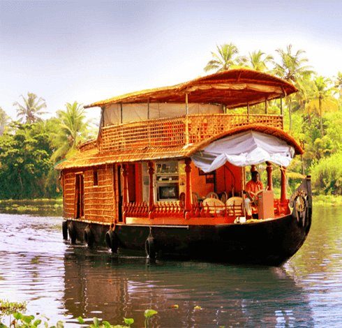 Traditional Houseboat on Kerala Backwater Lagoons